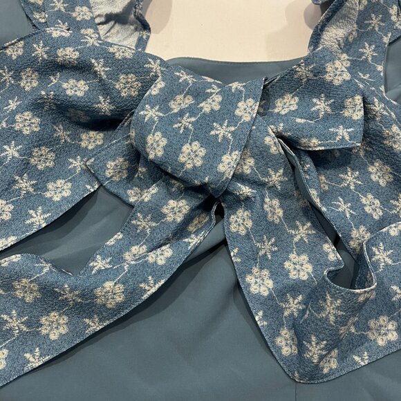 BCBGeneration TOP Large or XL Flutter Strap Bow Tie Crop Color Eyelet Party New - Picture 6 of 15